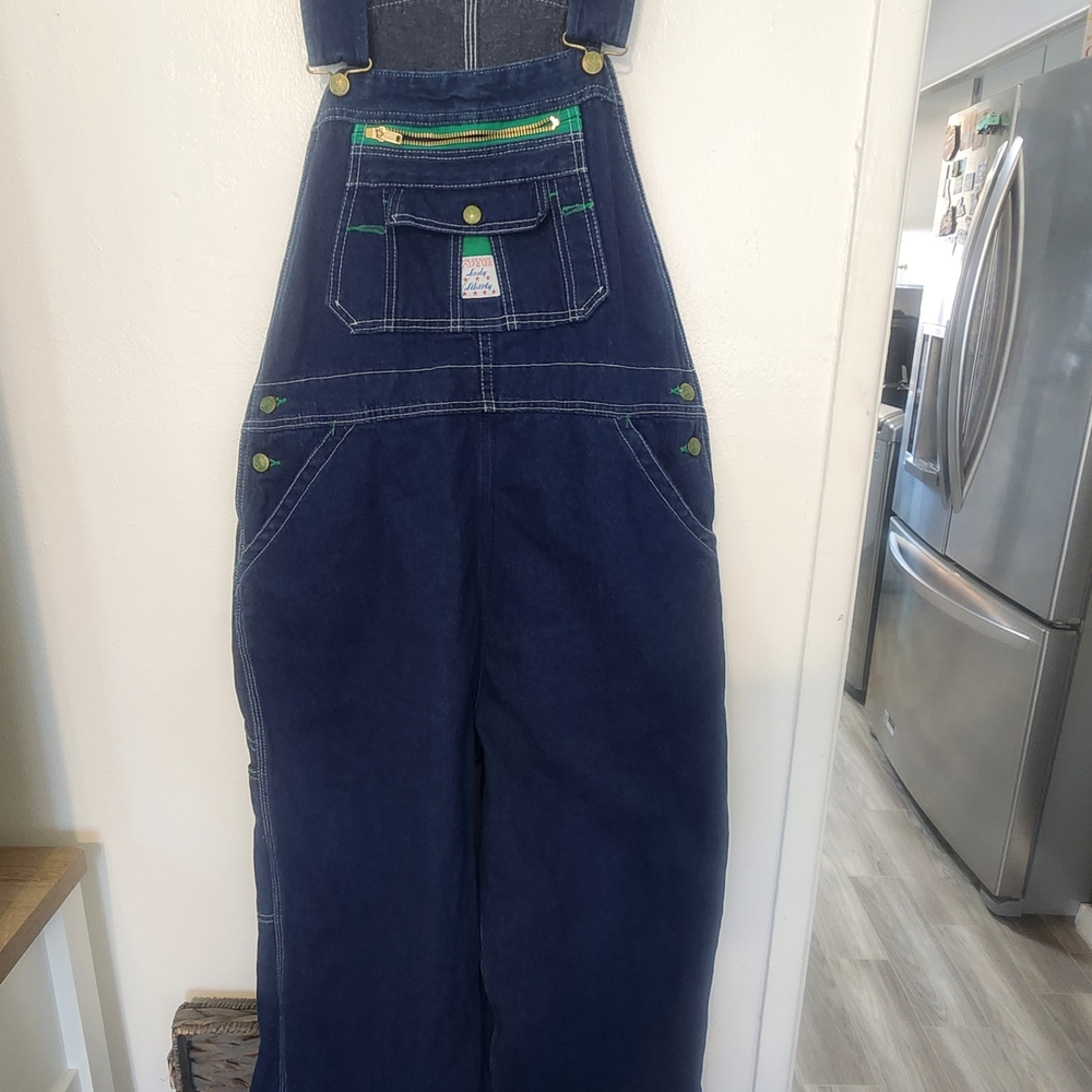 LIBERTY Denim Overalls with Green Details